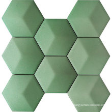 Light Green Hexagon Shape 3D Cement Mosaic Tile